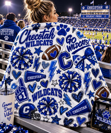 Checotah Wildcats Velveteen Plush Blanket