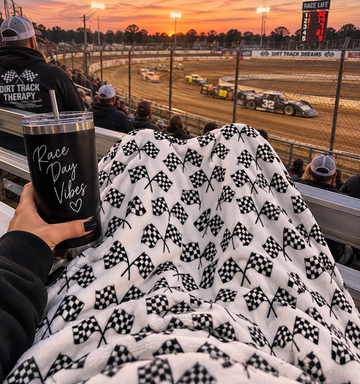 Checkered Flag Velveteen Plush Blanket — Racing Print Cozy Throw for Motorsport Fans