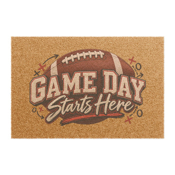 Welcome Doormat Game Day Starts Here — Football Fans