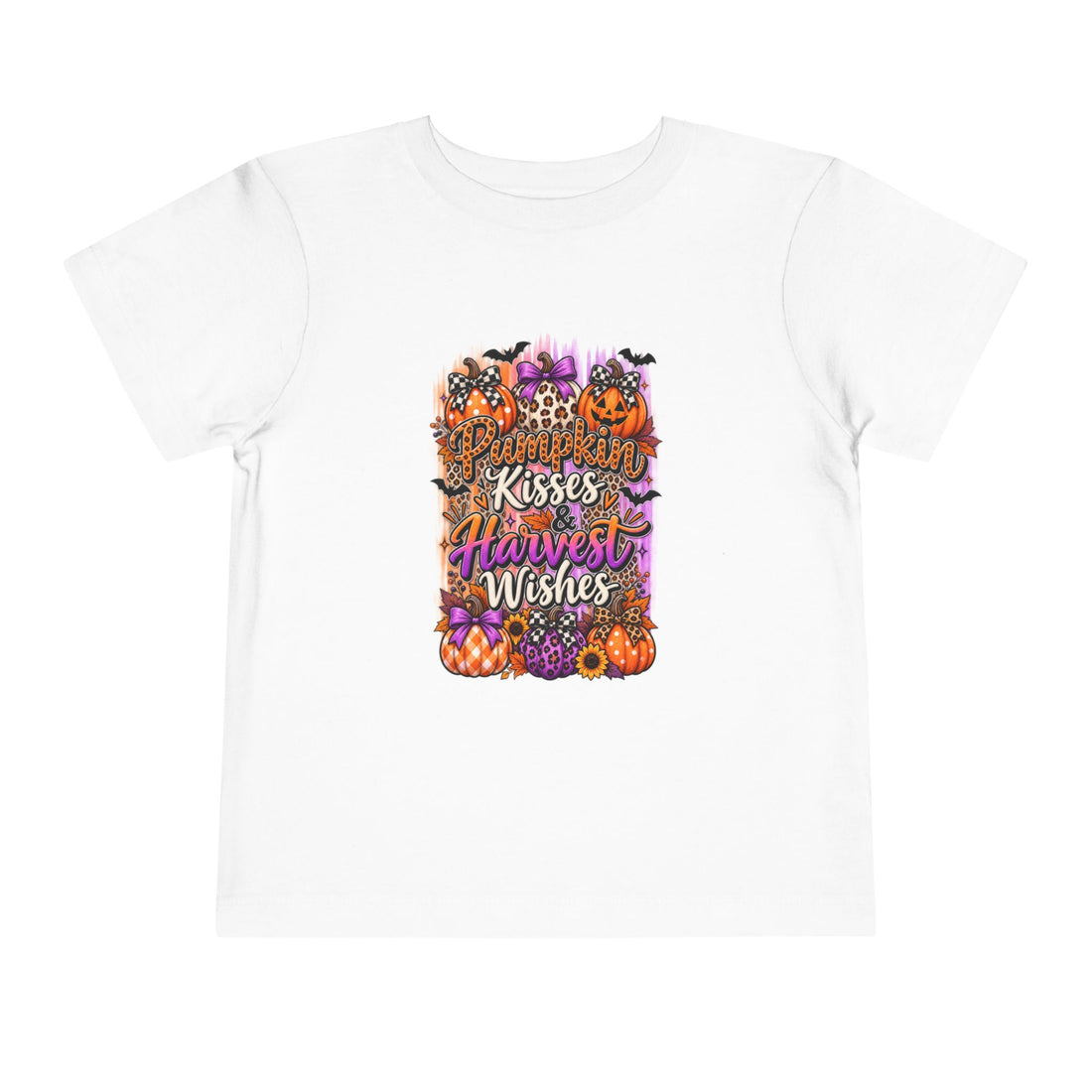 "Pumpkin Kisses & Harvest Wishes" Fall Halloween Shirt — Toddler Tee