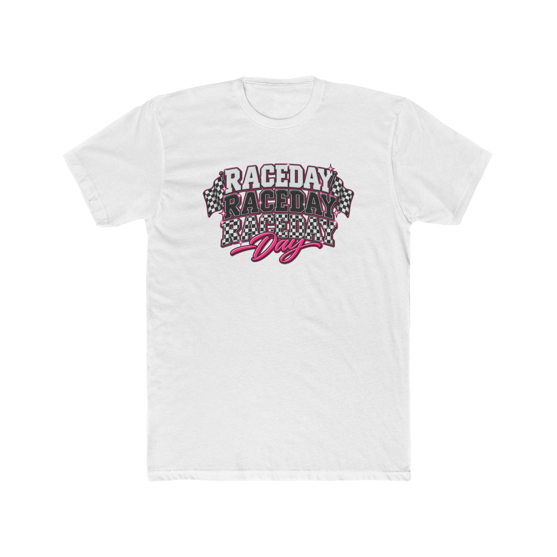 Raceday Graphic Tee — "RACEDAY" Retro Checkered Flag Racing T‑Shirt