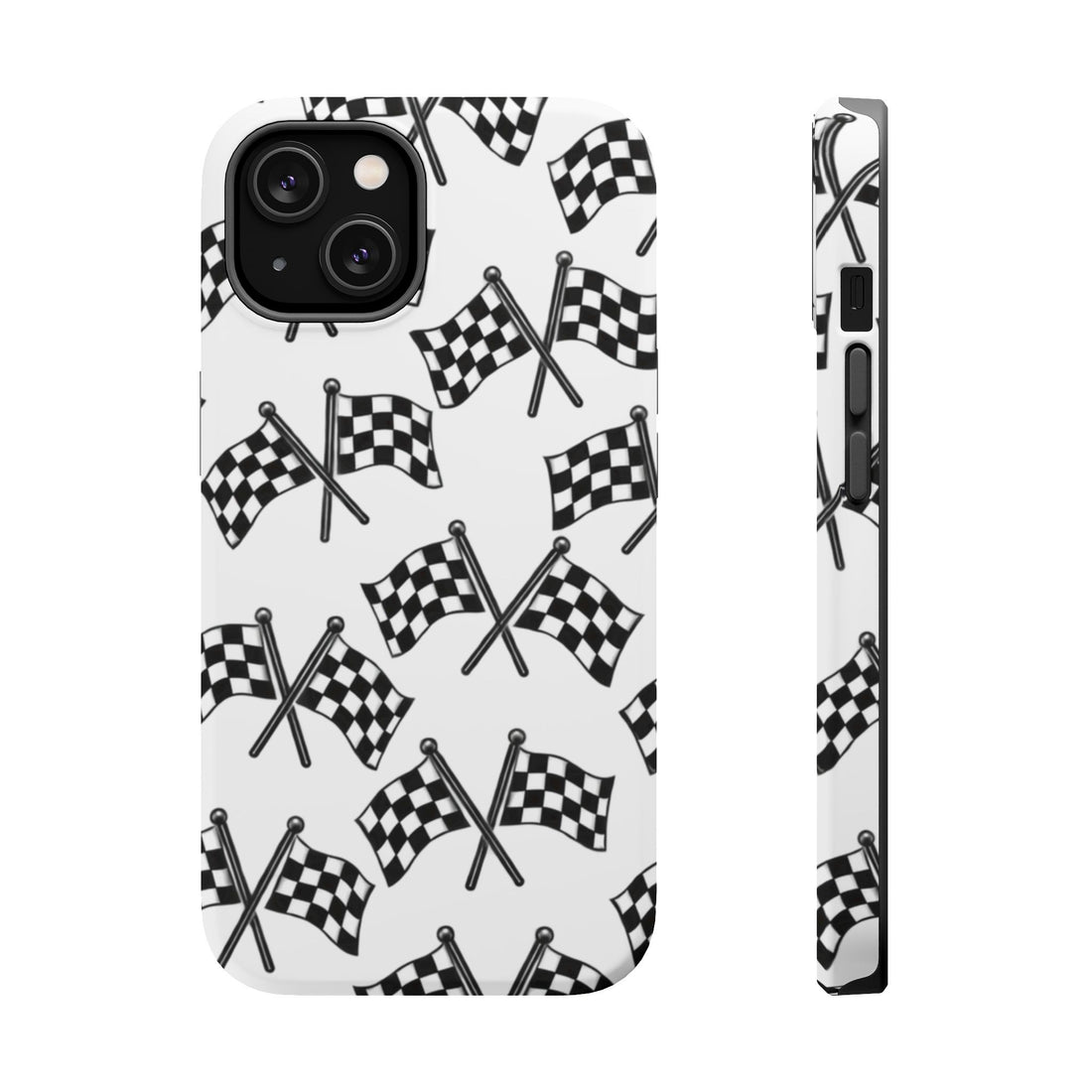 Racing Checkered Flag Phone Case — Magnetic Impact-Resistant