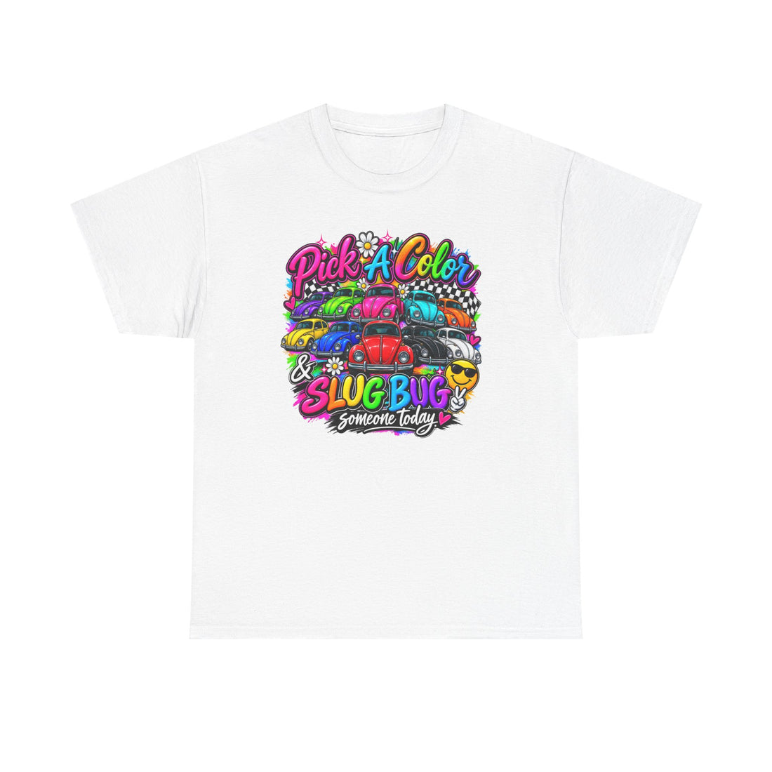 Vintage Car Graphic Tee "Pick A Color & Slug Bug Someone Today"