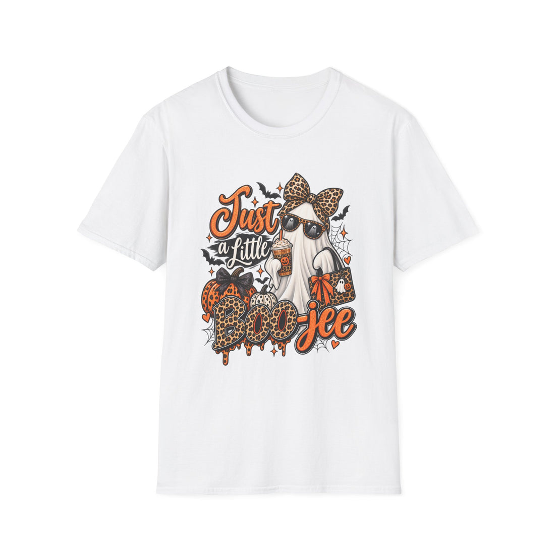 Halloween "Just a Little Boo-jee" Leopard Bow — Ghost Girl Tee