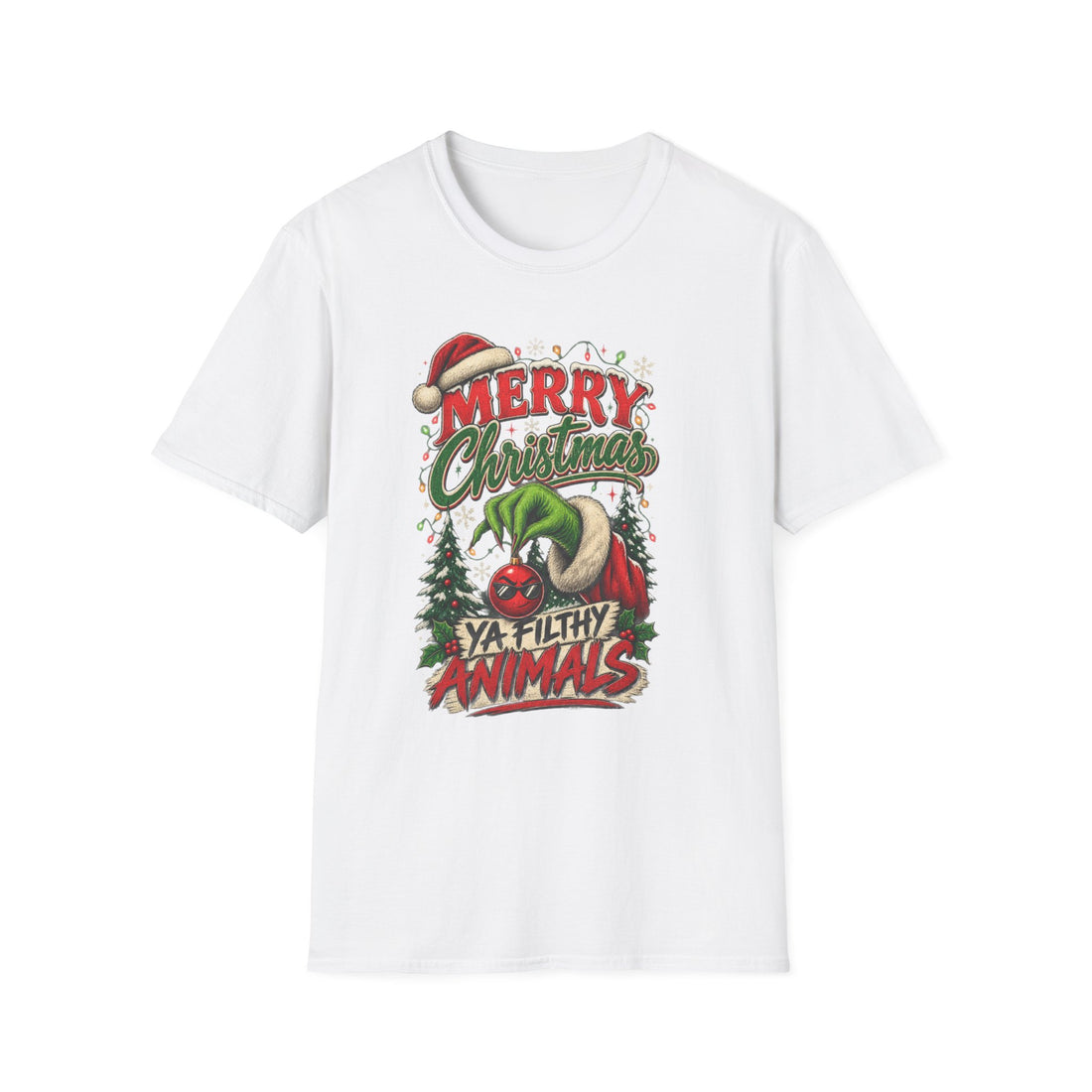 Grinch Tee "Merry Christmas, Ya Filthy Animals" Holiday