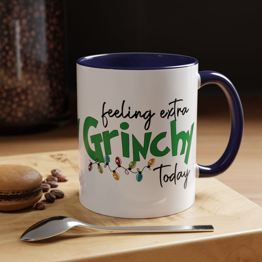 Feeling Extra Grinchy Today Coffee Mug — Holiday Funny Ceramic Mug (11/15oz)