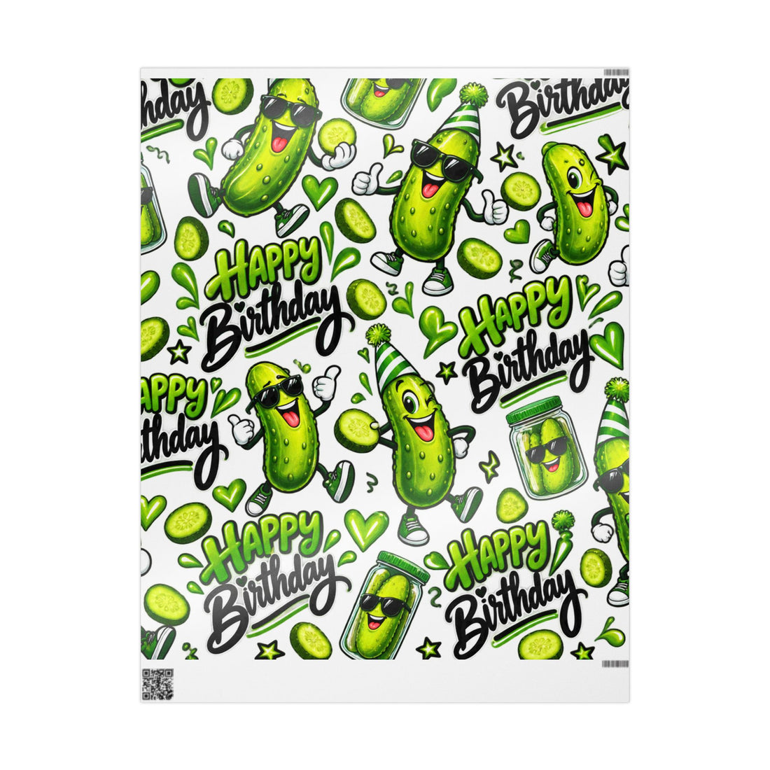 Funny Pickle Birthday Wrapping Paper – Happy Birthday Gift Wrap 🥒🎁