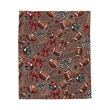 Football Touchdown Velveteen Plush Blanket — Cozy Game Day Throw for Fans