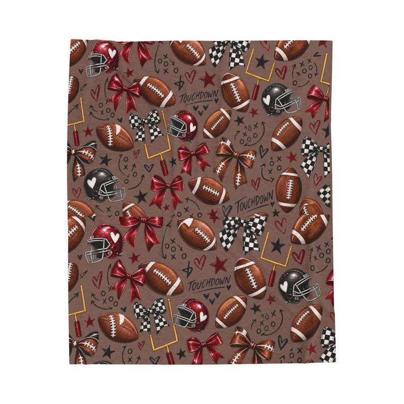 Football Touchdown Velveteen Plush Blanket — Cozy Game Day Throw for Fans