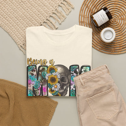 Mom Floral Graphic Tee – "Being a Mom Makes My Life an Adventure"
