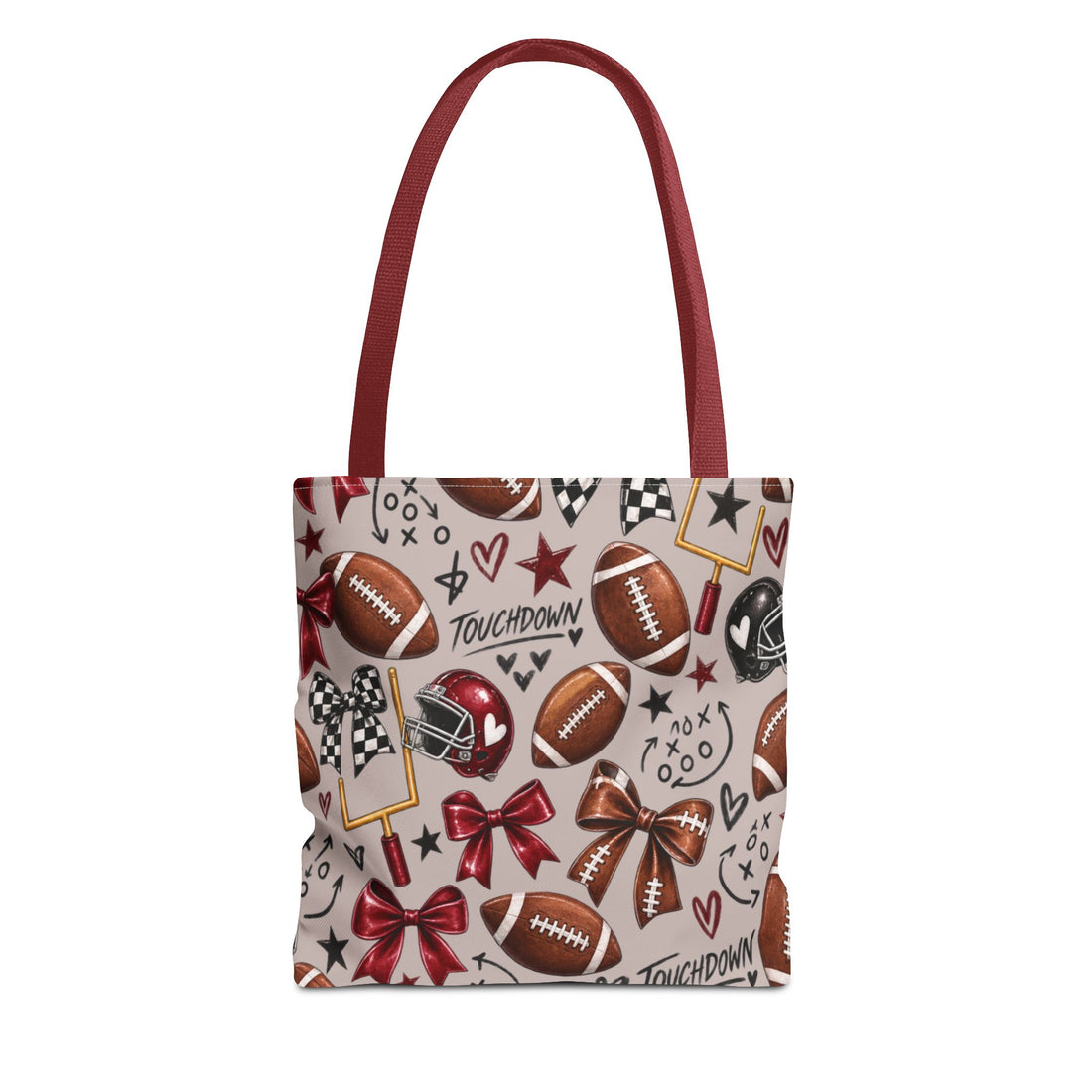 Football Touchdown Tote Bag — Game Day Patterned AOP Tote