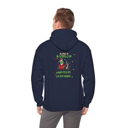 Grinch Christmas Hoodie — “Back the F Up Buttercup” Funny Holiday Sweatshirt