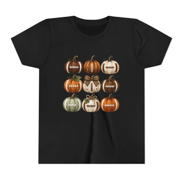 Rustic Fall Pumpkin Grid Graphic — Youth Tee