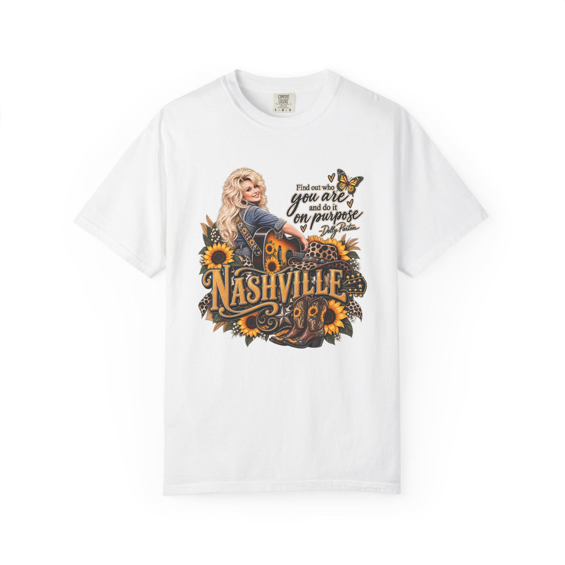 Dolly Parton "You Are On Purpose" Southern Sunflower Shirt — Nashville Roots Guitar Tee