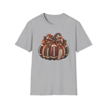 Football Pumpkin Tee — Plaid Game Day Fall Tee