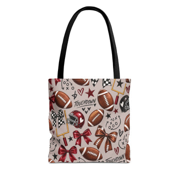 Football Touchdown Tote Bag — Game Day Patterned AOP Tote