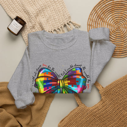 Rainbow Puzzle Bow Sweatshirt — Autism Awareness Crewneck
