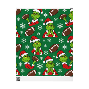 Funny Football Christmas Wrapping Paper – Green Holiday Gift Wrap 🎄🏈🎁