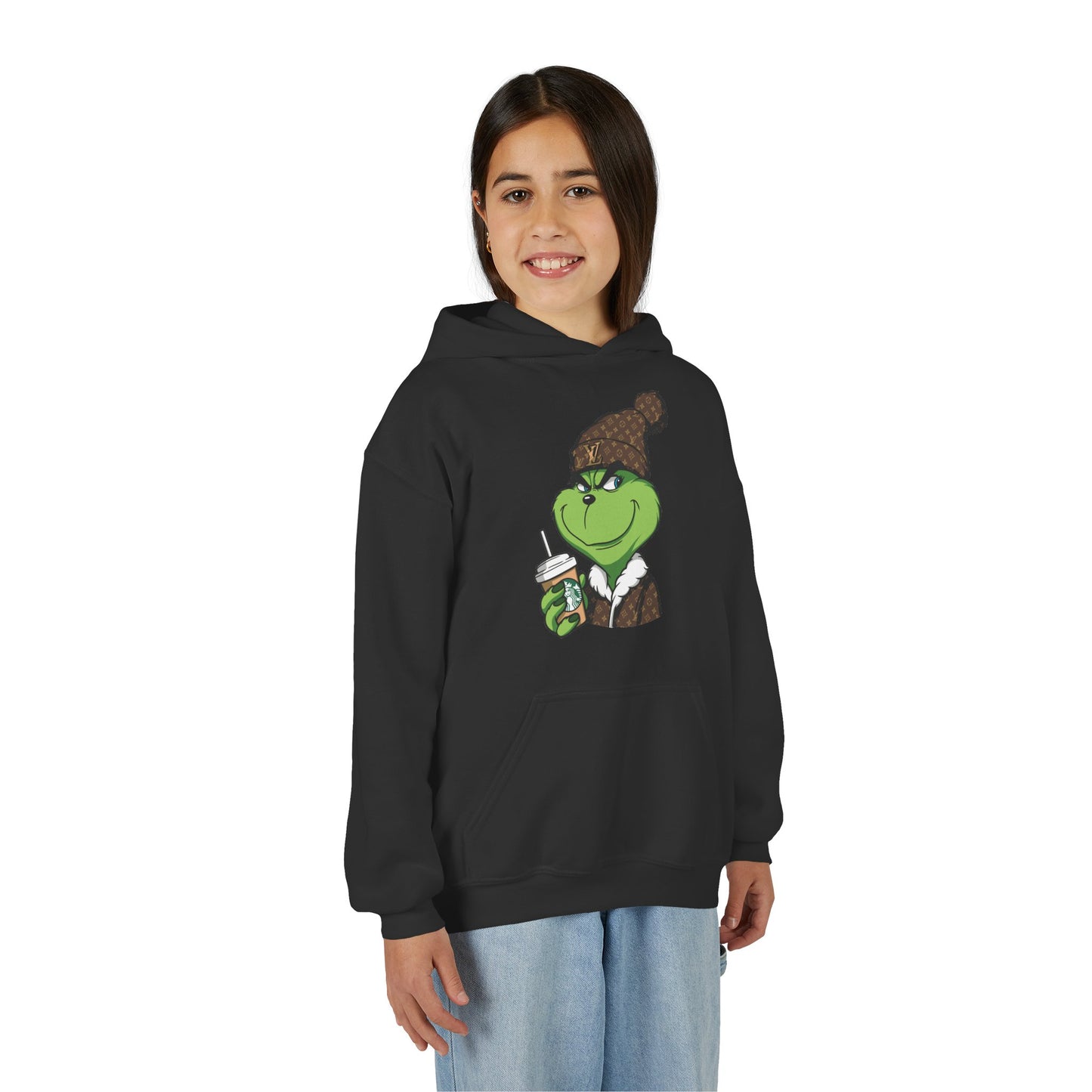 Youth Hoodie — Cozy Frog in Winter Beanie | Cute Kids' Holiday Sweatshirt