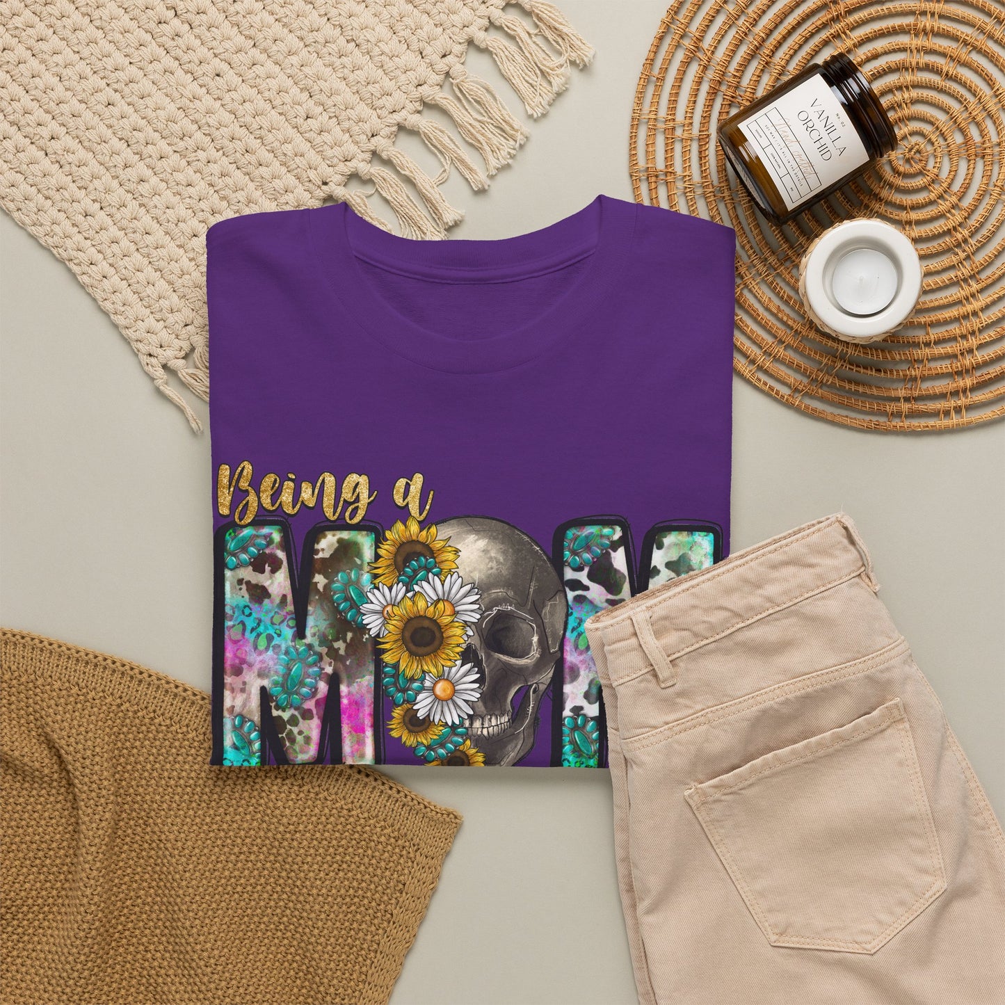 Mom Floral Graphic Tee – "Being a Mom Makes My Life an Adventure"