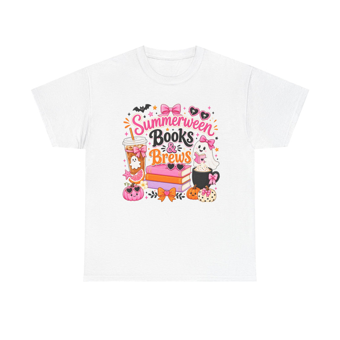 Halloween Books & Brews Tee — "Summerween" Cute Reading Shirt