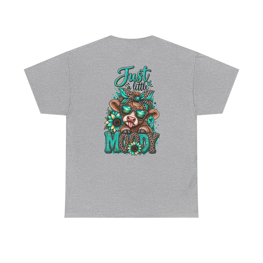 "Just a Little Moody" Retro Floral Bear Graphic T-Shirt —