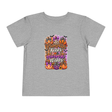 "Pumpkin Kisses & Harvest Wishes" Fall Halloween Shirt — Toddler Tee