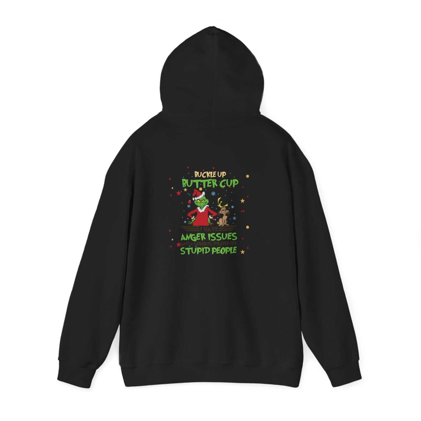 Grinch Christmas Hoodie — “Back the F Up Buttercup” Funny Holiday Sweatshirt