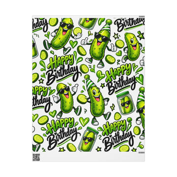 Funny Pickle Birthday Wrapping Paper – Happy Birthday Gift Wrap 🥒🎁