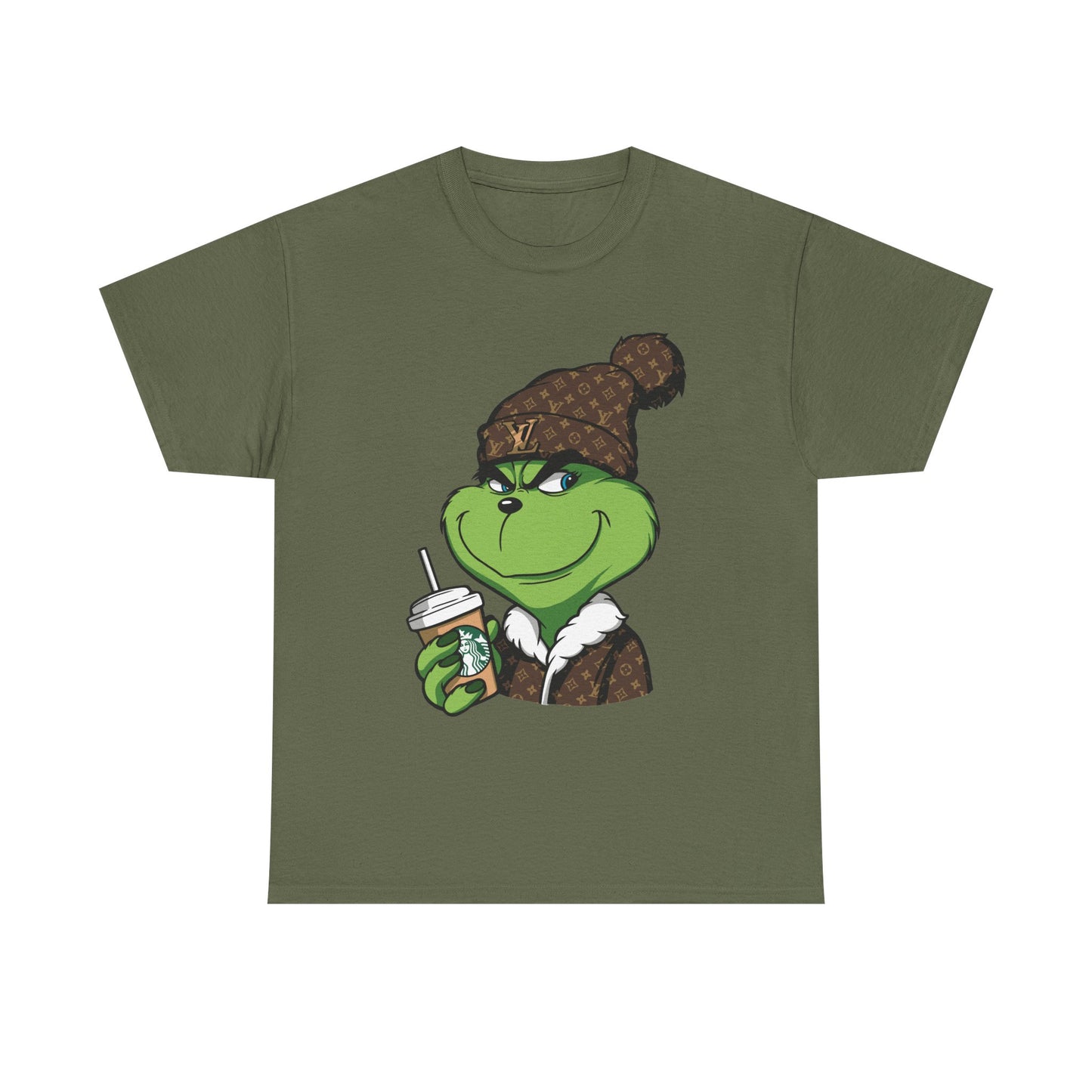 Grinch Winter Beanie Tee — Cozy Holiday Grinch with Hot Cocoa T-Shirt