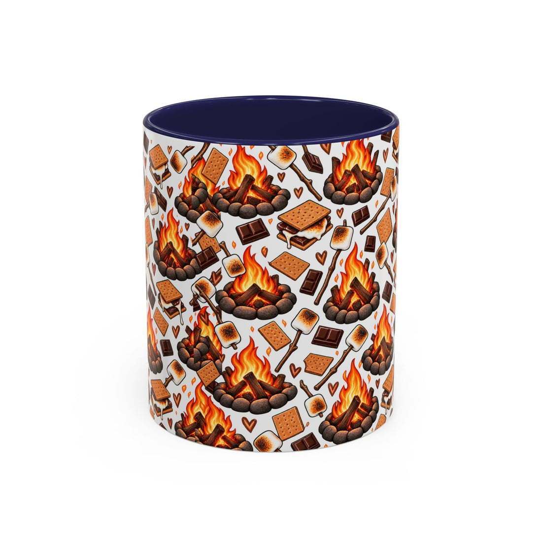 Coffee Mug S'mores Campfire Accent– Cozy Camping Hot Chocolate & Marshmallow Design (11/15oz)