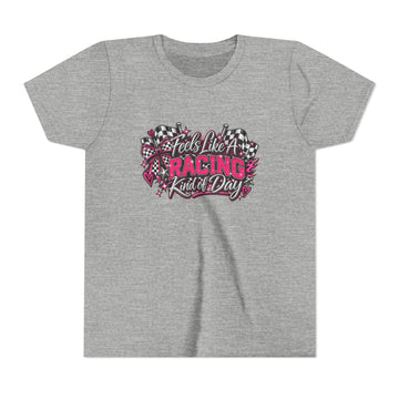 Youth Racing Tee - "Feels Like A Racing Kind of Day" Graphic Shirt