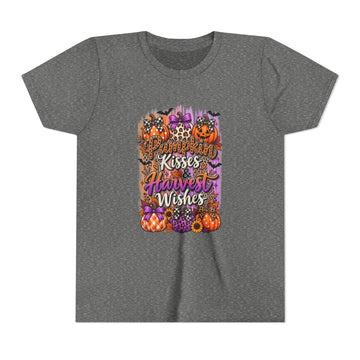 Pumpkin Kisses Harvest Wishes Fall Halloween Shirt - Youth Tee