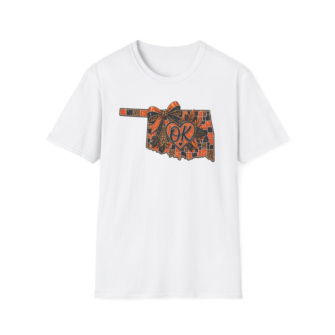 Oklahoma Tee Orange & Black — 'OK' Heart State Fall Shirt