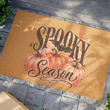 Vintage Welcome Mat Halloween Pumpkin Spooky Season Doormat
