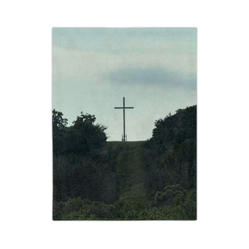 Scenic Hilltop Cross Christian Throw for Prayer & Reflection