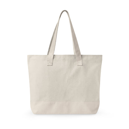 Canvas Tote Bag — Floral 'All You Need Is Love' Zippered Shopper