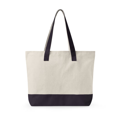 Canvas Tote Bag — Floral 'All You Need Is Love' Zippered Shopper