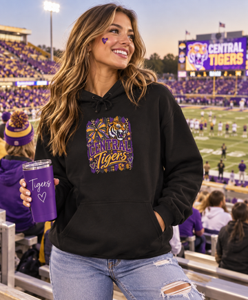 Central Tigers School Spirit Hoodie – Game Day Graphic