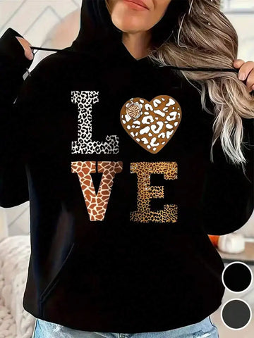 Wild About Love Leopard Print Hoodie