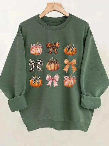 Pumpkin Bow Crewneck Sweatshirt