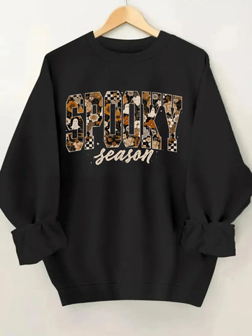 Skeleton Dog Crewneck Sweatshirt – Women’s Halloween Pullover